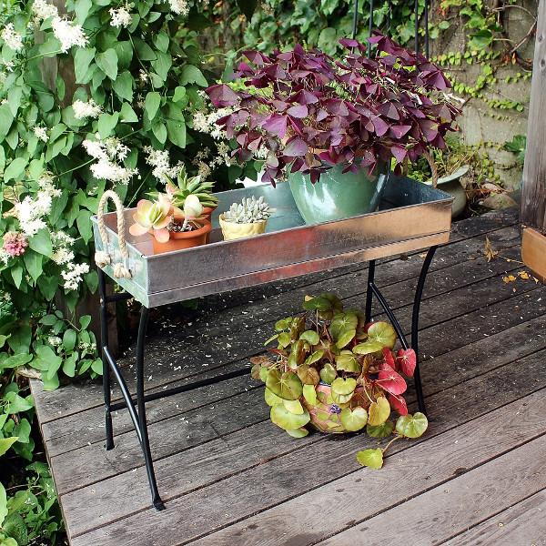 raised plant stand with pot Achla Designs Trestle Plant Stand, Small