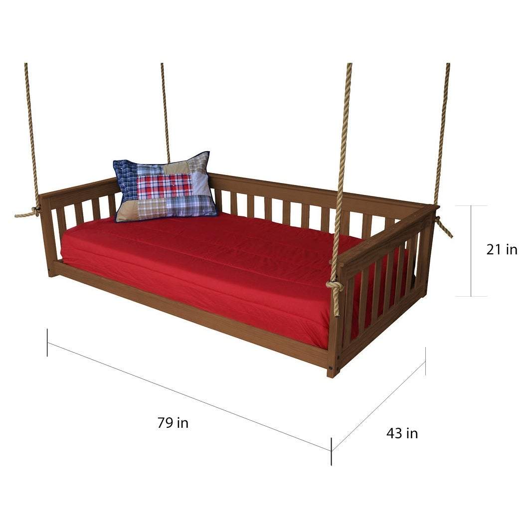 Twin Mission Hanging Daybed with Rope Outdoor Daybed