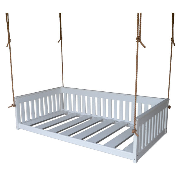 Twin Mission Hanging Daybed with Rope Outdoor Daybed White