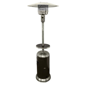 Two Tone Outdoor Patio Heater With Table Patio Heater Hammered Bronze & Stainless Steel