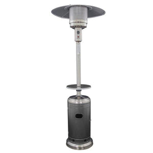 Two Tone Outdoor Patio Heater With Table Patio Heater Hammered Silver & Stainless Steel
