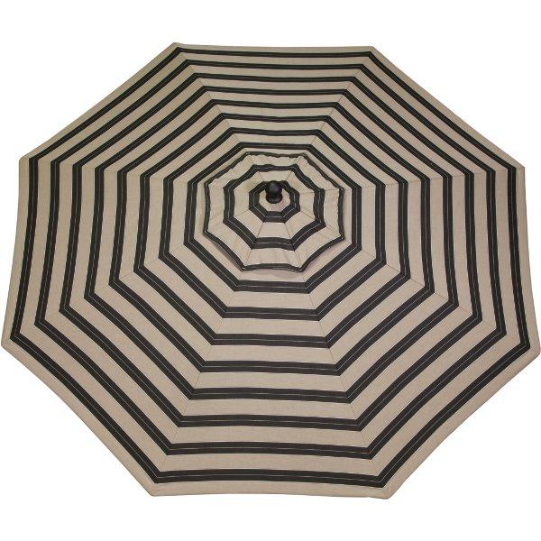 beige and white striped patio umbrella 9 ft Market Umbrella by LuxCraft