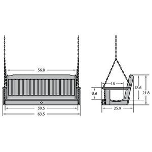 USA Lehigh Porch Swing Porch Swing