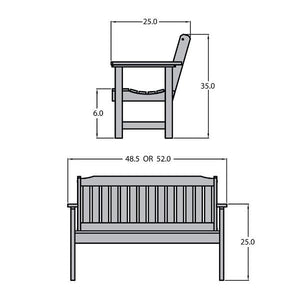 USA Lehigh Synthetic Wood Garden Bench Garden Bench
