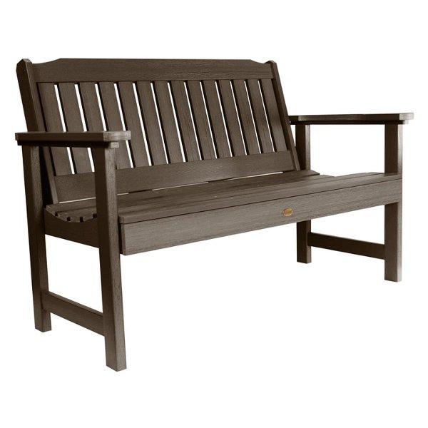 USA Lehigh Synthetic Wood Garden Bench Garden Bench 4ft / Weathered Acron
