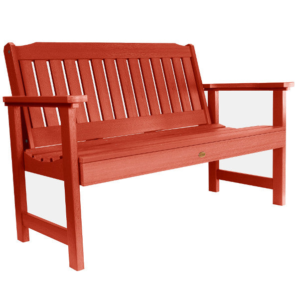USA Lehigh Synthetic Wood Garden Bench Garden Bench 4ft Wide Bench / Rustic Red
