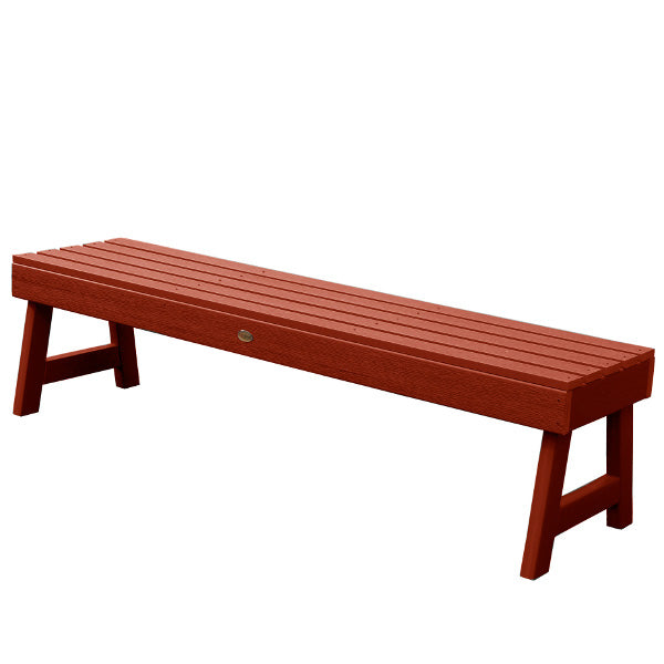 USA Weatherly Backless Picnic Bench Picnic Bench 5ft Wide Bench / Rustic Red