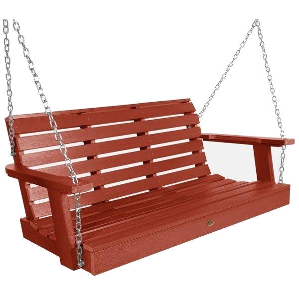 USA Weatherly Porch Swing Porch Swing 4ft Wide Swing / Rustic Red