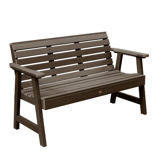 USA Weatherly Synthetic Wood Garden Bench Garden Bench 4ft / Weathered Acorn