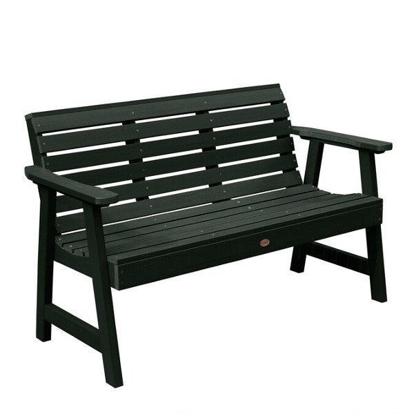 USA Weatherly Synthetic Wood Garden Bench Garden Bench 4ft Wide Bench / Charleston Green
