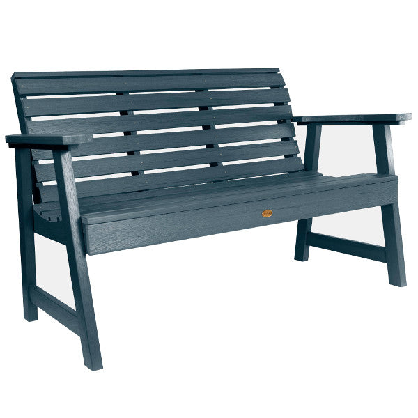 USA Weatherly Synthetic Wood Garden Bench Garden Bench 4ft Wide Bench / Federal Blue