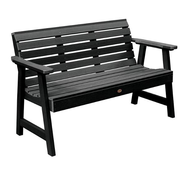 USA Weatherly Synthetic Wood Garden Bench Garden Bench 5ft / Black