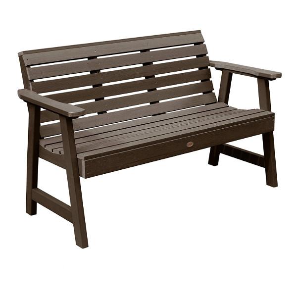 USA Weatherly Synthetic Wood Garden Bench Garden Bench 5ft / Weathered Acorn