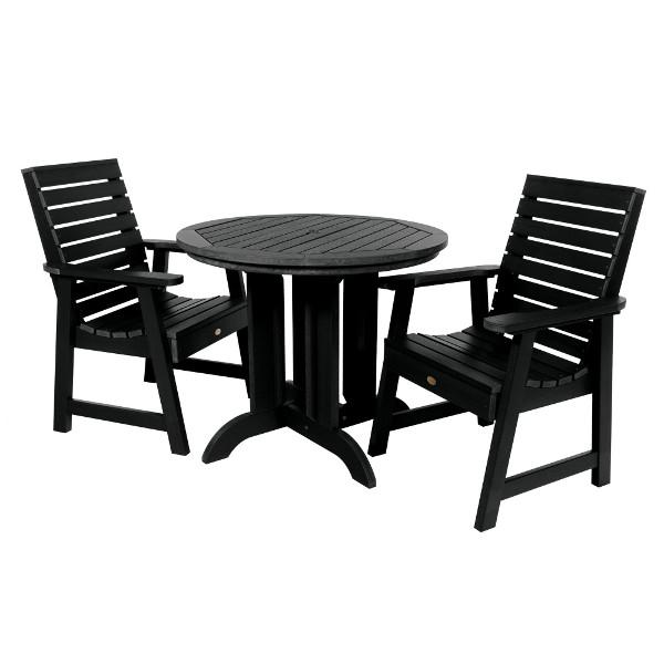 Weatherly 3pc Round Dining Height Table Set Dining Table Black