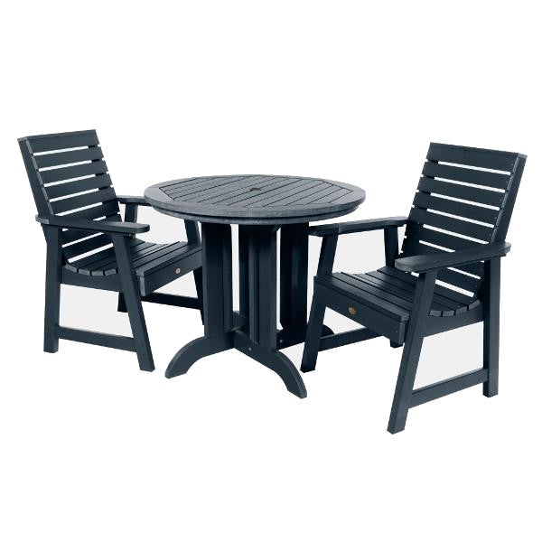 Weatherly 3pc Round Dining Height Table Set Dining Table Federal Blue