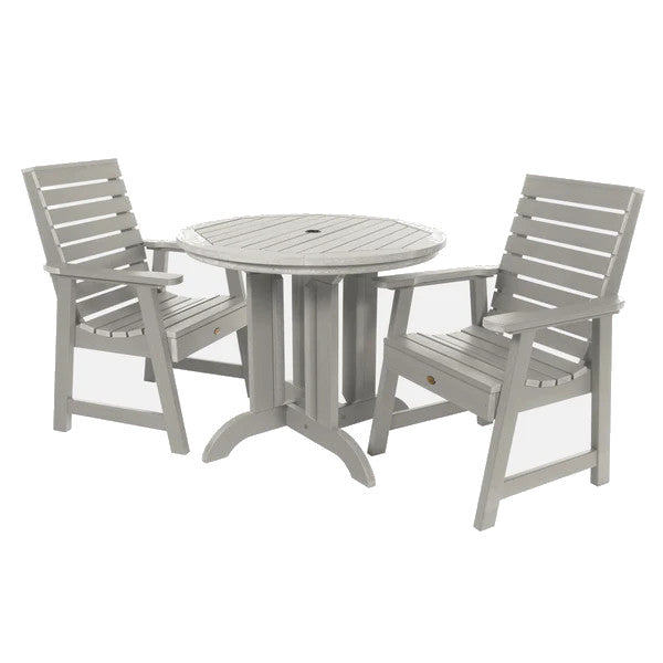 Weatherly 3pc Round Dining Height Table Set Dining Table Harbor Gray