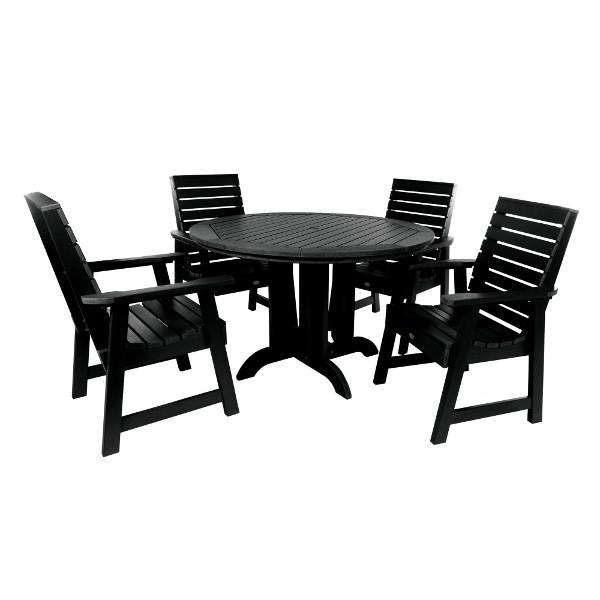 Weatherly 5pc Round Dining Height Table Set Dining Set Black