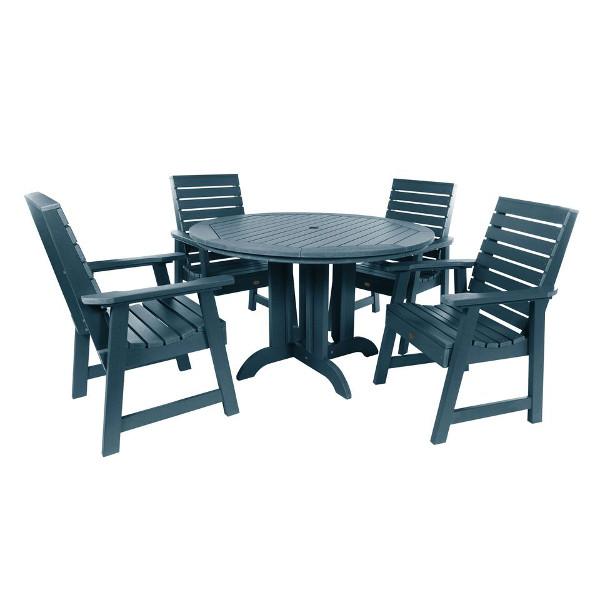 Weatherly 5pc Round Dining Height Table Set Dining Set Nantucket Blue