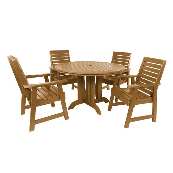 Weatherly 5pc Round Dining Height Table Set Dining Set Toffee