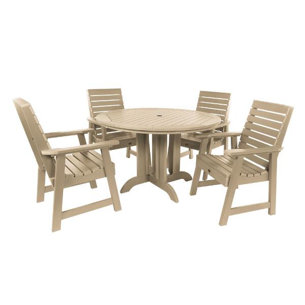 Weatherly 5pc Round Dining Height Table Set Dining Set Tuscan Taupe