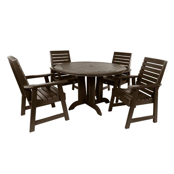 Weatherly 5pc Round Dining Height Table Set Dining Set Weathered Acorn