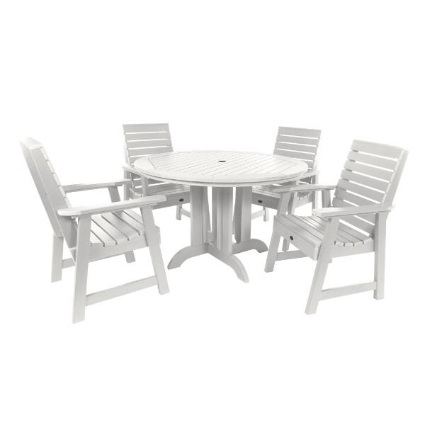 Weatherly 5pc Round Dining Height Table Set Dining Set White