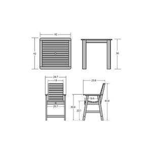 Weatherly 5pc Square Counter Height Outdoor Dining Set Dining Set