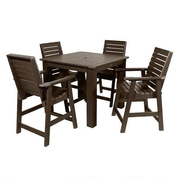 Weatherly 5pc Square Counter Height Outdoor Dining Set Dining Set