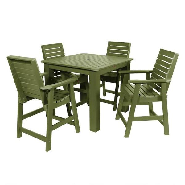 Weatherly 5pc Square Counter Height Outdoor Dining Set Dining Set Dried Sage