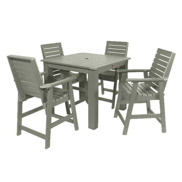 Weatherly 5pc Square Counter Height Outdoor Dining Set Dining Set Eucalyptus