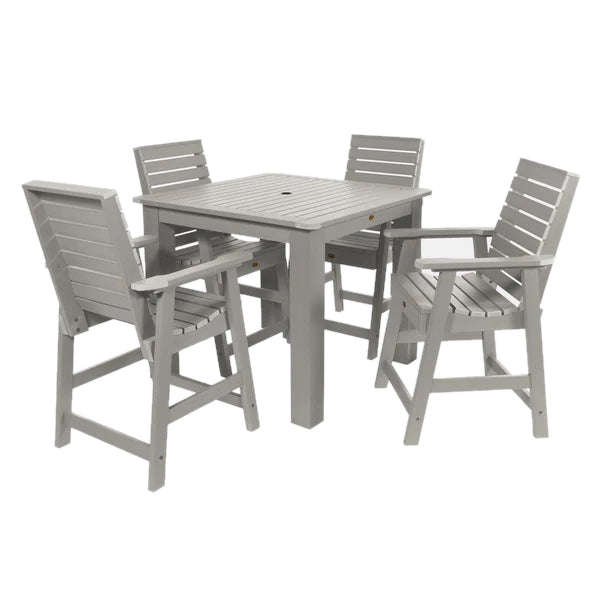 Weatherly 5pc Square Counter Height Outdoor Dining Set Dining Set Harbor Gray