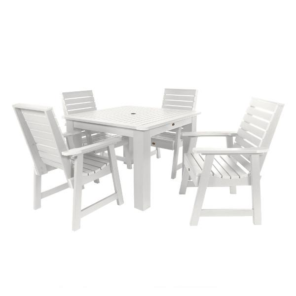 Weatherly 5pc Square Dining Table Set Dining Set White