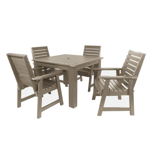 Weatherly 5pc Square Dining Table Set Dining Set Woodland Brown