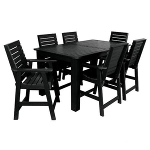 Weatherly 7pc Rectangular Counter Height Outdoor Dining Table and Chair Set Dining Set