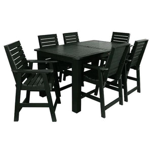 Weatherly 7pc Rectangular Counter Height Outdoor Dining Table and Chair Set Dining Set