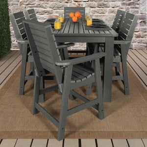 Weatherly 7pc Rectangular Counter Height Outdoor Dining Table and Chair Set Dining Set