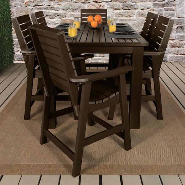 Weatherly 7pc Rectangular Counter Height Outdoor Dining Table and Chair Set Dining Set