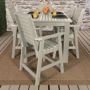 Weatherly 7pc Rectangular Counter Height Outdoor Dining Table and Chair Set Dining Set