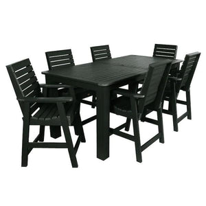 Weatherly 7pc Rectangular Counter Height Outdoor Dining Table and Chair Set Dining Set