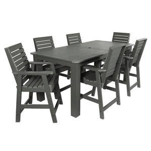 Weatherly 7pc Rectangular Counter Height Outdoor Dining Table and Chair Set Dining Set