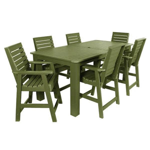 Weatherly 7pc Rectangular Counter Height Outdoor Dining Table and Chair Set Dining Set