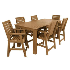 Weatherly 7pc Rectangular Counter Height Outdoor Dining Table and Chair Set Dining Set