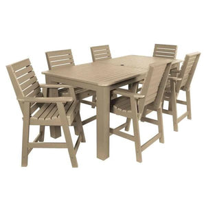 Weatherly 7pc Rectangular Counter Height Outdoor Dining Table and Chair Set Dining Set