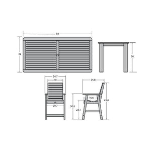 Weatherly 7pc Rectangular Counter Height Outdoor Dining Table and Chair Set Dining Set