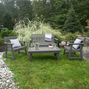 Weatherly Garden Bench and Chairs Conversation Set Conversation Set
