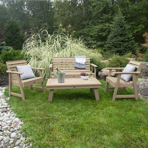 Weatherly Garden Bench and Chairs Conversation Set Conversation Set
