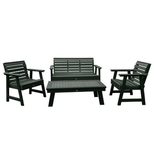 Weatherly Garden Bench and Chairs Conversation Set Conversation Set Charleston Green