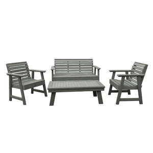 Weatherly Garden Bench and Chairs Conversation Set Conversation Set Coastal Teak
