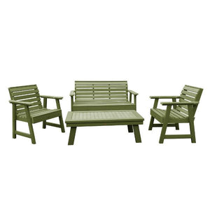 Weatherly Garden Bench and Chairs Conversation Set Conversation Set Dried Sage