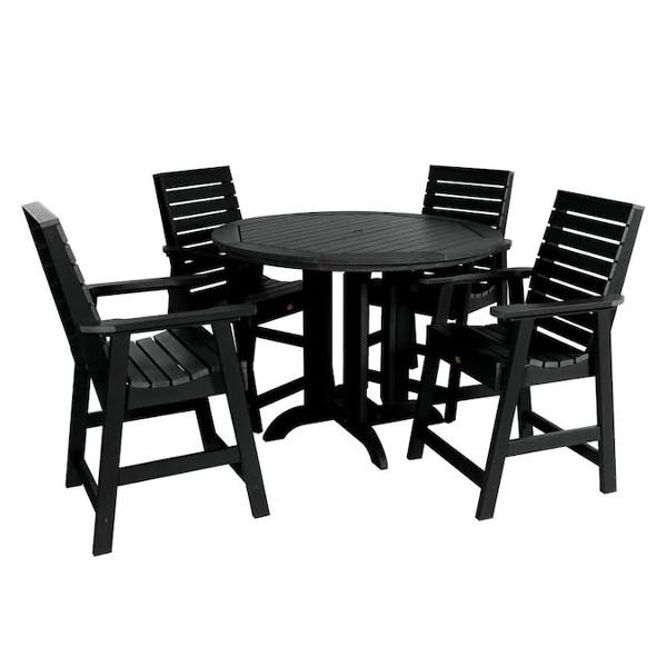 Weatherly Outdoor 5pc Round Counter Dining Set Dining Set Black